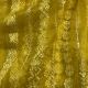 Yellow Pure Organza Silk Fabric with Stripes Embroidery