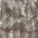 Pastel Brown Pure Organza Silk Fabric with Stripes Embroidery