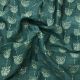 Dusty Green Slub Dupion Fabric With Stripes Sequence Embroidery 