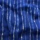 Royal Blue Pure Organza Silk Fabric with Stripes Embroidery