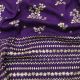 Purple Floral Zari Embroidery Slub Dupion Fabric With Border