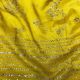 Yellow Floral Zari Embroidery Slub Dupion Fabric With Border