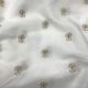 White Slub Dupion Fabric With Floral Motifs Embroidery (Dyeable)