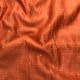 Orange Pure Chanderi Fabric with Stripes Thread Embroidery