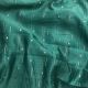 Green Pure Chanderi Fabric with Stripes Thread Embroidery