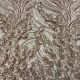 Beige Sequins Embroidery Net Fabric with 58 Inches Width