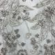 Grey 3D Floral Embroidery Net Fabric with 60 Inches Width