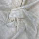 Off-White Pure Silk Chanderi Fabric With Floral Thread Embroidery (Dyeable)