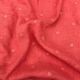 Coral Pink Thread Motifs Embroidery Linen Fabric