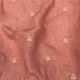 Peach Thread Motifs Embroidery Linen Fabric