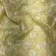 Light Yellow Floral Embroidery Pure Linen Fabric
