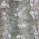 Pastel Beige Pure Organza Silk Fabric with Floral Sequins Embroidery