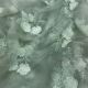 Pastel Green Pure Organza Silk Fabric with Floral Sequins Embroidery