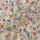 Multi Color Floral Embroidery Printed Pure Linen Fabric