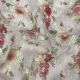 Pastel Pink Floral Embroidery Printed Pure Linen Fabric