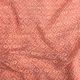 Coral Peach Checks Lucknowi Chikan Embroidery Georgette Fabric 