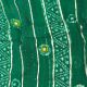  Green Georgette Fabric Stripes Thread Embroidery 