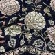  Navy Blue Georgette Fabric Floral Thread Embroidery 