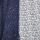  Navy Blue Sequins Embroidery Net Fabric with 60 Inches Width 