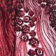  Red Sequins Embroidery Net Fabric with 60 Inches Width 