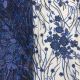  Navy Blue Floral Sequins Embroidery Net Fabric with 60 Inches Width 