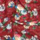  Red Chinon Fabric with Multicolor Floral Print Sequence Embroidery 