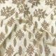  Beige Gold Raw Silk Fabric with Floral Motifs Embroidery  