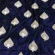  Navy Blue Velvet Fabric with Motifs Zari Embroidery 