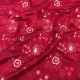  Red Floral Thread Embroidery Slub Dupion Fabric 