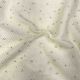  White Thread Embroidery Slub Dupion Fabric 