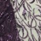  Purple Sequins Embroidery Net Fabric with 54 Inches Width 