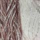  Dusty Pink Sequins Embroidery Net Fabric with 60 Inches Width 