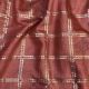  Peach Pure Tussar Silk Fabric With Checks Sequins Embroidery 