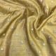  Dusty Yellow Pure Tussar Silk Fabric With Mirror Motifs Embroidery 