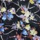  Black Lycra Net Fabric With Floral Multicolor Sequins Embroidery 