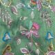  Light Green Tissue Fabric with Floral Print and Embroidery 