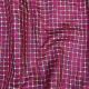  Maroon Pure Tussar Silk Fabric With Checks Thread Embroidery 