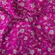  Rani Pink Floral Zari Sequins Embroidery Slub Dupion Fabric 