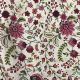  Beige Floral Thread Embroidery Slub Dupion Fabric 
