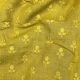  Yellow Motifs Embroidery Pure Linen Fabric 