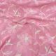  Light Pink Rubia Cotton Fabric with Floral Thread Embroidery 