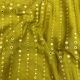  Mustard Yellow Stripes Mirror Embroidery Slub Dupion Fabric 