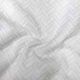  White Hakoba Cotton Fabric with Chevron Chikan Embroidery  