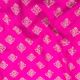  Rani Pink Stripes Motifs Zari Embroidery Slub Dupion Fabric 