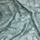  Dusty Geen Floral Thread Embroidery Slub Dupion Fabric 