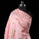 Pastel Pink Mulmul Cotton Fabric With Floral Foil Print
