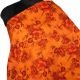 Orange Artificial Silk Fabric with Floral Print