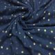 Navy Blue Cotton Fabric with Lurex Polka Design