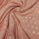 Peach Cotton Fabric with Lurex Polka Design