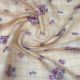 Peachish Beige Organza Fabric with Floral Print